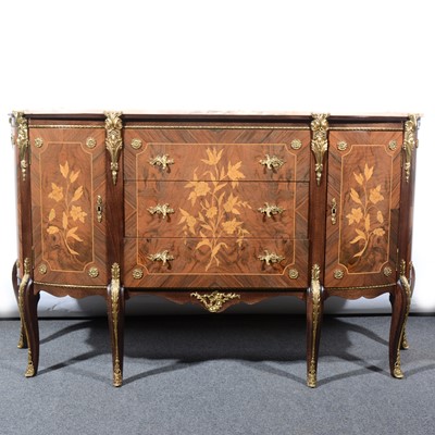 Lot 538 - An Italian reproduction inlaid and marquetry sideboard