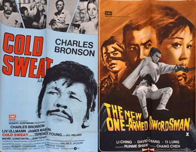 Lot 122 - UK Quad film poster; Cold Sweat / The New One Armed Swordsman double-bill, starring Charles Bronson and Lee Ching, 30x40inch.