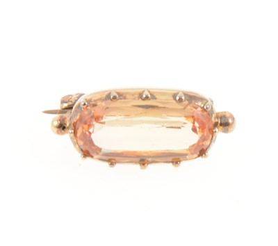 Lot 1296 - A cinnamon coloured topaz brooch.