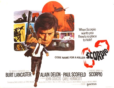 Lot 123 - UK quad film poster; Scorpio (1973) starring Burt Lancaster, 30x40inch.