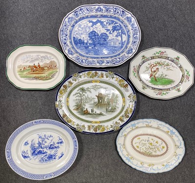 Lot 72 - A collection of eleven late 19th-century meat plates, including Copeland, Doulton, and Minton