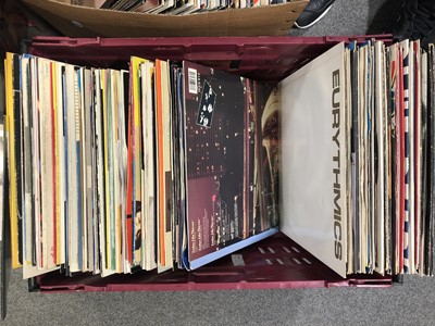 Lot 39 - Two boxes of aprox 237 12" single vinyl records; including David Bowie, Simple Minds, etc