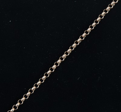 Lot 1330 - A 9 carat rose gold belcher link chain necklace.