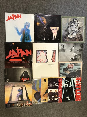 Lot 33A - Sixteen LP and 12" single vinyl records; including six albums by Japan