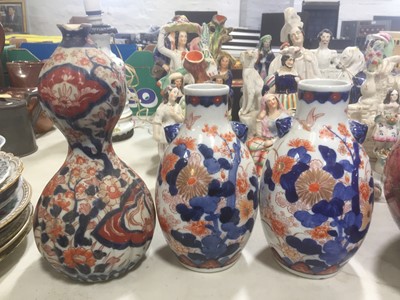 Lot 1051 - Pair of Japanese pear-shaped vases, and others.