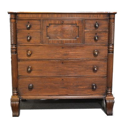 Lot 111 - A large mahogany chest of drawers