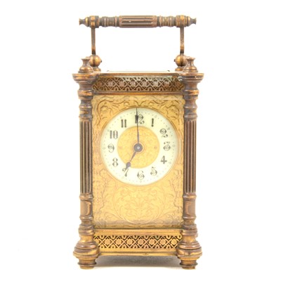 Lot 1415 - French brass carriage clock