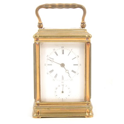 Lot 1417 - Mid 19th Century brass carriage clock