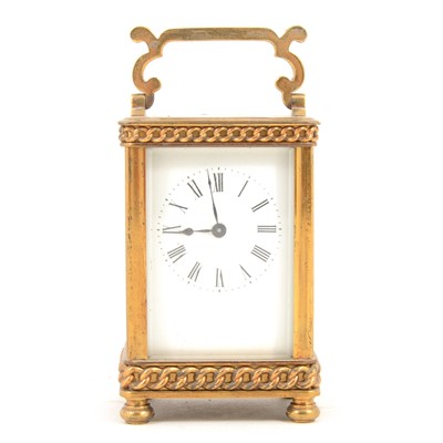 Lot 1420 - Brass cased carriage clock