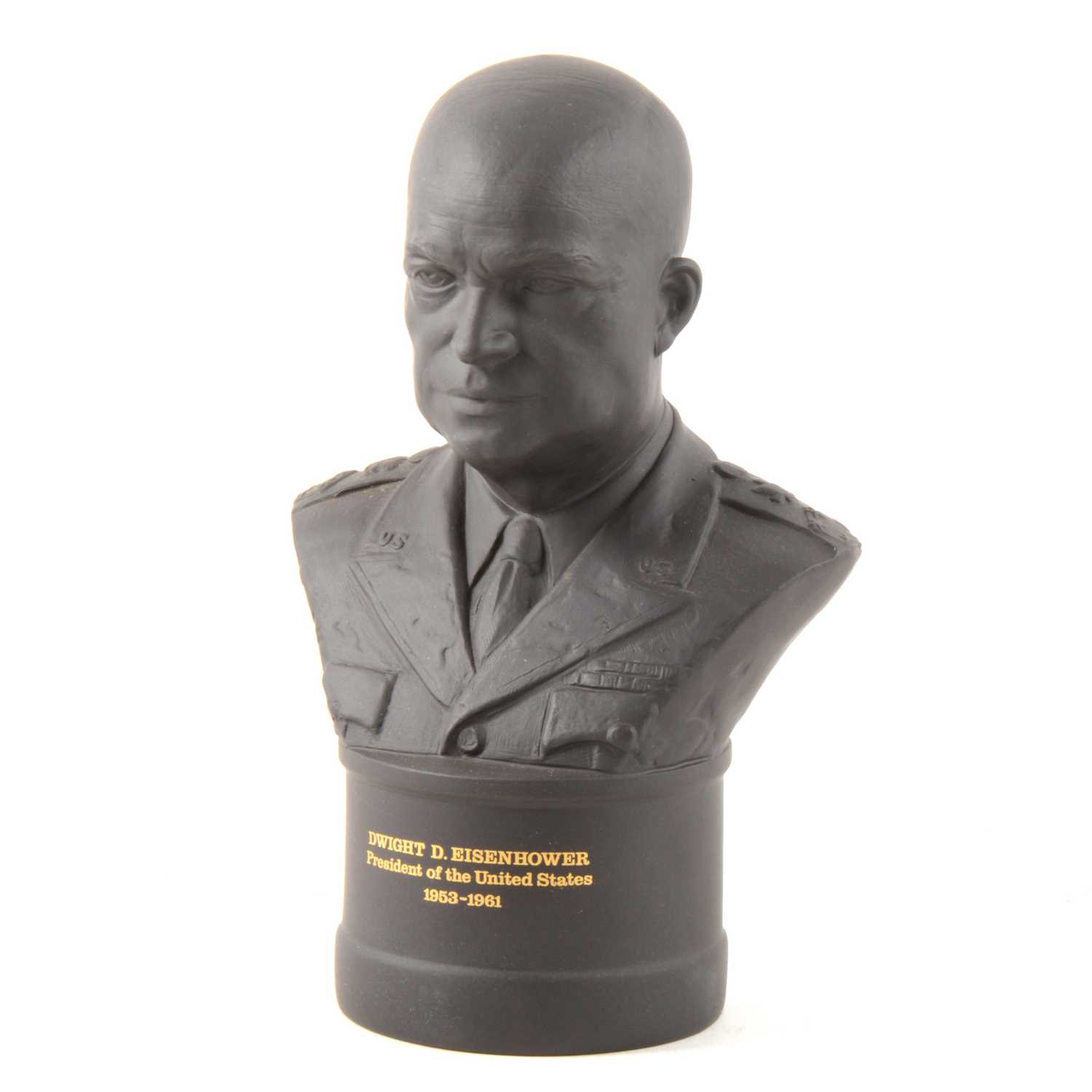 Lot 15 - Wedgwood black basalt bust, Dwight D. Eisenhower, 23cm, boxed.