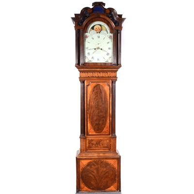 Lot 463 - A mahogany and specimen wood longcase clock