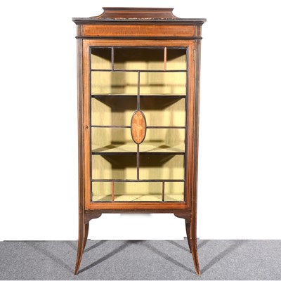 Lot 552 - An Edwardian mahogany and stained wood china cabinet