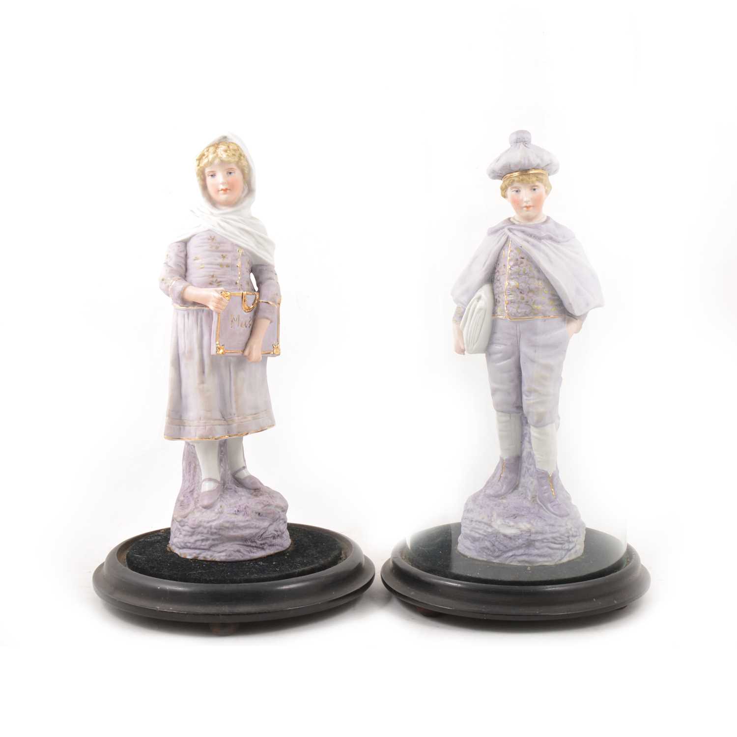 Lot 44 - Pair of Continental bisque porcelain figures.