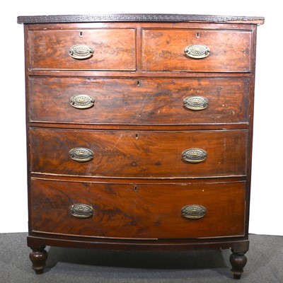 Lot 436 - Victorian mahogany bowfront chest of drawers.