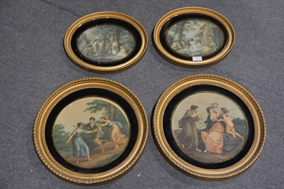 Lot 336 - After Angelica Kaufmann - Blind Man's Buff and another, plus after George Morland - two prints