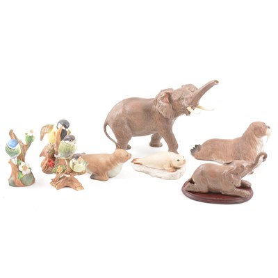 Lot 135 - Eight assorted animal figures and groups.