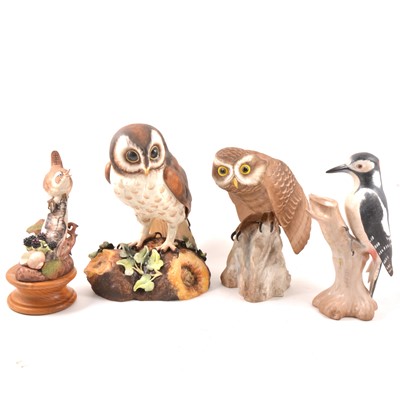 Lot 78 - Four pottery bird figures, including Spode and Royal Crown Derby