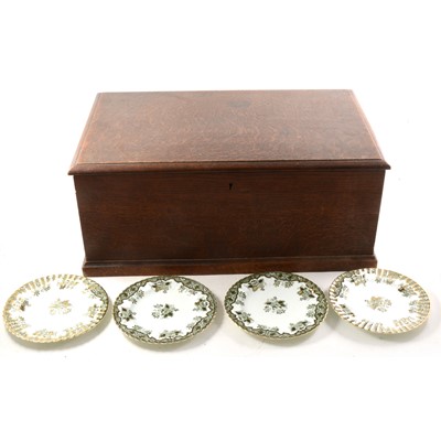 Lot 192 - An oak box, and a quantity of Staffordshire dinnerware.