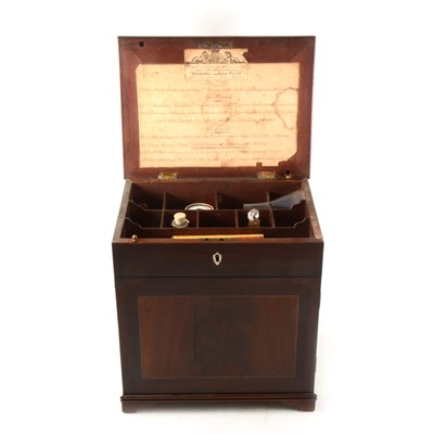 Lot 227 - A Georgian mahogany chemist's box, labelled Stead & Simpson