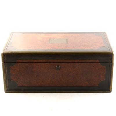 Lot 234 - A Victorian ebonised and amboyna imitation writing box