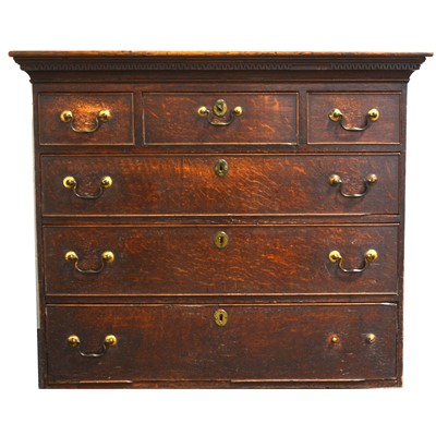 Lot 1563 - Georgian oak upper-section of a chest-on-chest