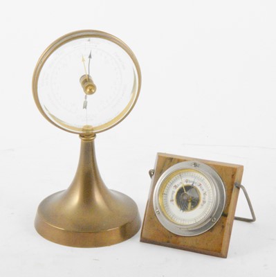 Lot 240 - A brass cased desk barometer, C. P. Goerz, Berlin