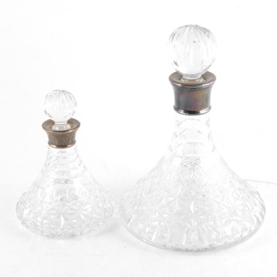 Lot 366 - Lead crystal ships decanter