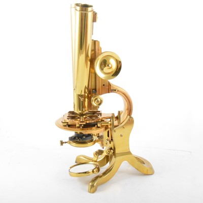 Lot 242 - A lacquered brass binocular microscope, J. Swift & Son