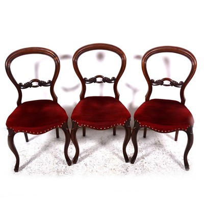 Lot 544 - A set of four Victorian balloon-back chairs