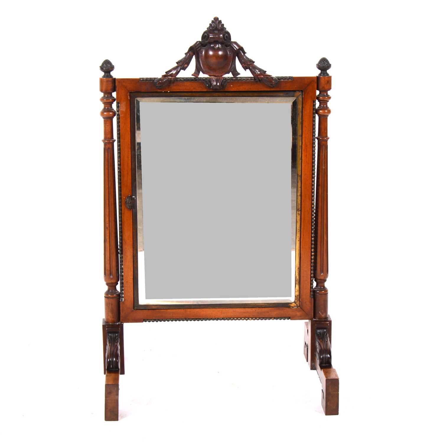 Lot 1535 - A French folding triptych toilet mirror