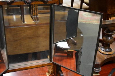 Lot 1535 - A French folding triptych toilet mirror