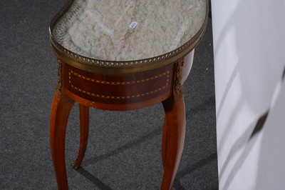 Lot 167 - A reproduction inlaid kidney-shape occasional table