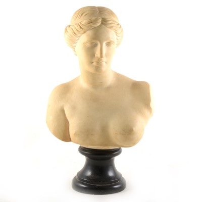Lot 75 - After G Rossi, carved composition female bust