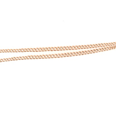 Lot 362 - A 9 carat rose gold double Albert watch chain