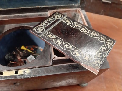 Lot 1113 - A Regency rosewood and boulle work tea caddy