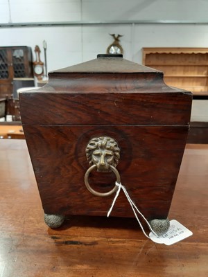 Lot 1113 - A Regency rosewood and boulle work tea caddy