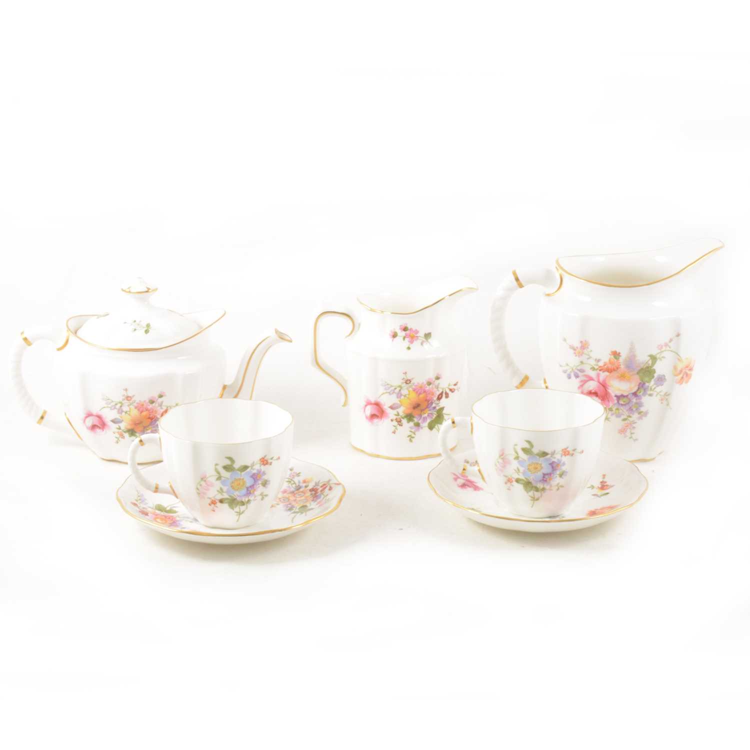 Lot 60 - A quantity of Royal Crown Derby teaware, Derby Posies pattern