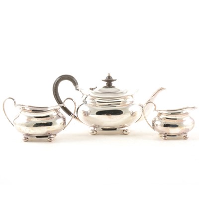 Lot 320 - A Georgian style silver teaset by Wilson & Sharp, Sheffield 1921.