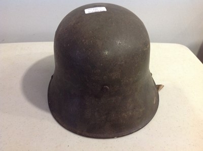Lot 112 - WWI German war helmet, lacking chinstrap.