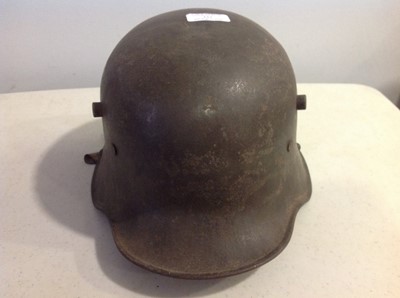 Lot 112 - WWI German war helmet, lacking chinstrap.
