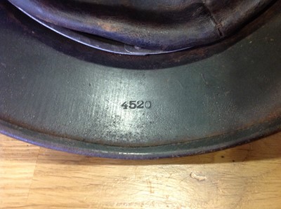 Lot 113 - WWII German steel war helmet with side decals.
