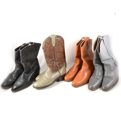 Lot 189 - Four pairs of cowboy style boots.