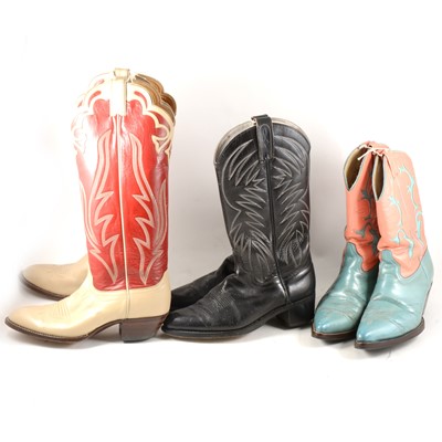 Lot 169 - Four pairs of cowboy style boots and a pair of ankle boots