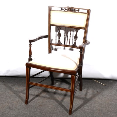 Lot 488 - Edwardian mahogany elbow chair