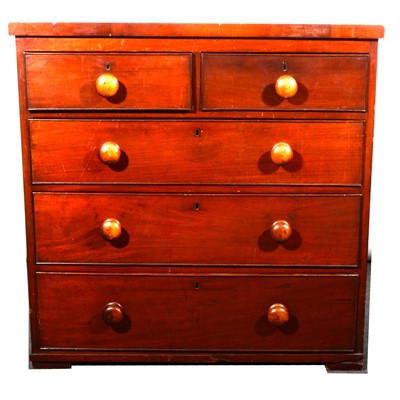 Lot 121 - A Victorian mahogany and stained pine chest of drawers