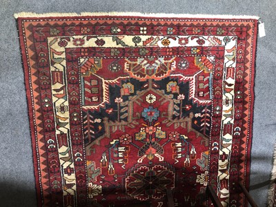 Lot 639 - Antolian rug, central medallion within a red...