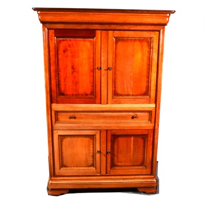 Lot 490 - A cherry wood finish home entertainments cabinet