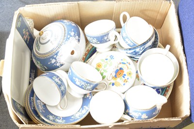Lot 33 - Wedgwood bone china teaset, blue Siam; and other ceramics.