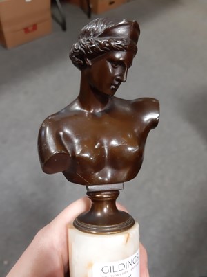 Lot 146 - A bronze bust on marble plinth and socle.