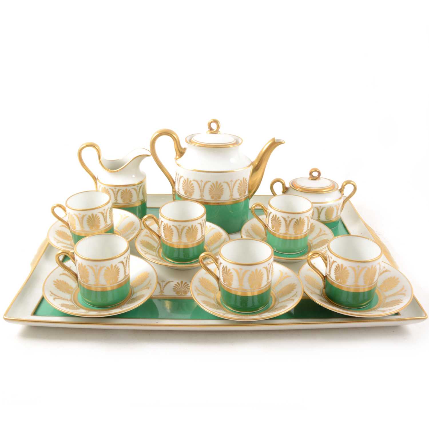 Lot 45 - An Italian porcelain coffee service on a matching tray